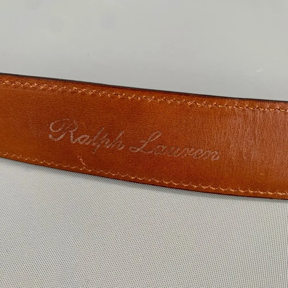 RALPH LAUREN Size 34 Brown Leather Belt